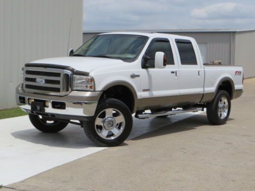 06 f250 king-ranch powerstroke lifted new-tires sunroof heated-seat carfax 4x4tx