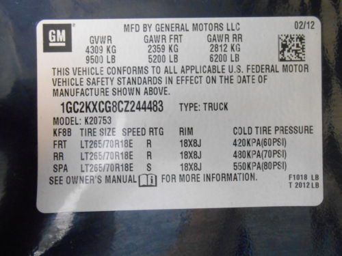 2012 Chevrolet Silverado 2500HD Ext Cab 4x4 15K NO RESERVE Salvage Rebuildable, image 38