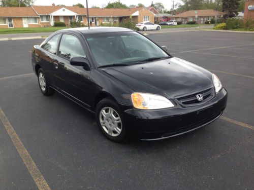 2002 honda civic lx, 2 door, black -  120k  miles  great running condition