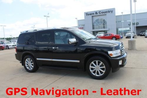 Qx 56 suv 5.6l nav black finance clean used leather loaded warranty tan dvd capt