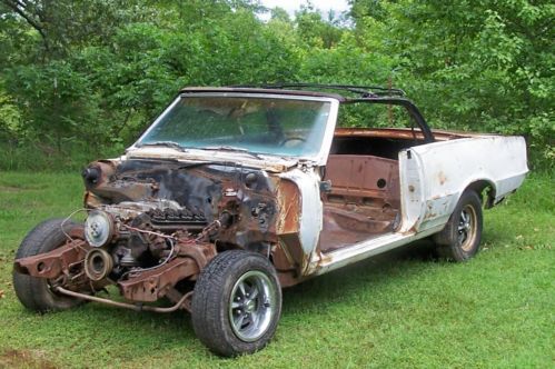 1965 pontiac lemans convertible le mans 2 door 326 v8 black int 65 gto goat hood