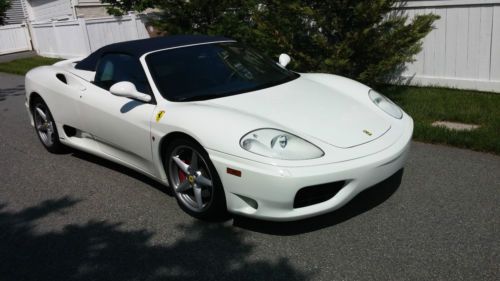 2001 ferrari 360 spider extremely rare european white in perfect condition