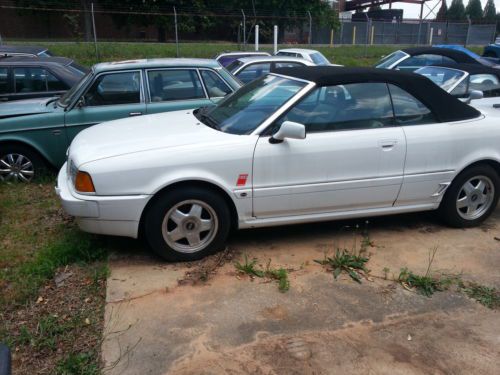 Audi  cabriolet . white, black top tan interior. transmission pooched.