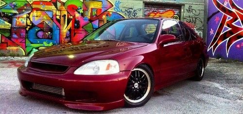 Honda civic ek coupe 2 door turbo with ac isf red built sohc on boost jdm 1996