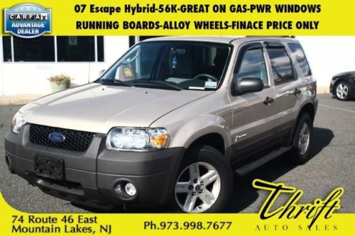 07 escape hybrid-56k-great on gas-pwr windows-running boards-finace price only