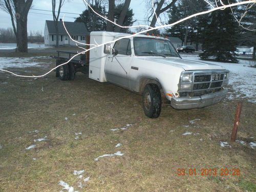 1993 dodge ram diesel cummins allison trans flatbed stake sleeper dually 1 ton