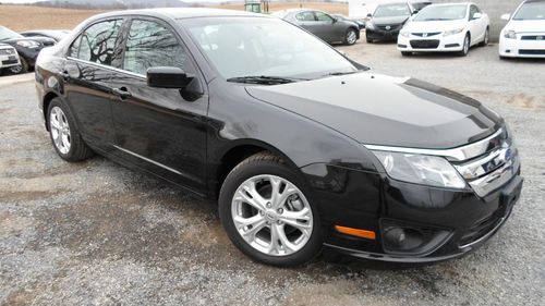 No reserve flood salvage car 2012 ford fusion se black 4-door sedan