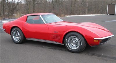 Coupe 72 chrome bumper classic vette low miles 2 dr 350 v8 red