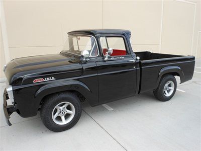 1957 ford f100 custom cab short box big window california black plate no reserve
