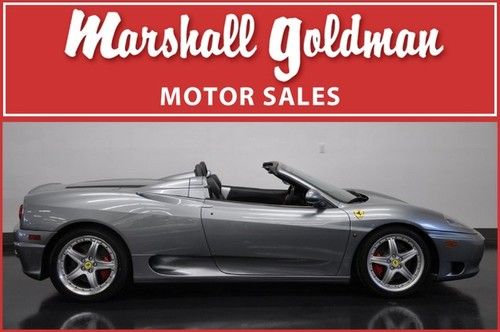 2002 ferrari f360 spider titanium with navy f1 shields only 18,100 miles