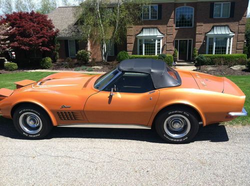1972 corvette convertible - ontario orange, upgraded to lt1 specs, 4 spd