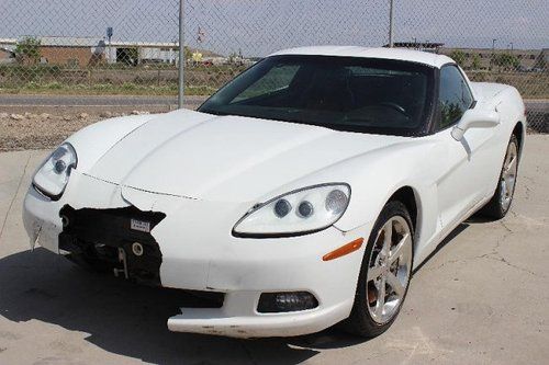 07 chevrolet corvette lt coupe damaged rebuilder only 47k miles runs! nice color