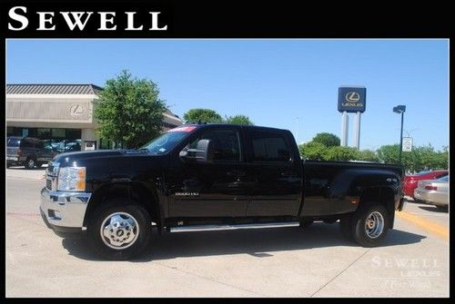 12 black chevy silverado 3500hd crewcab dually ltz leather 4x4 truck warranty