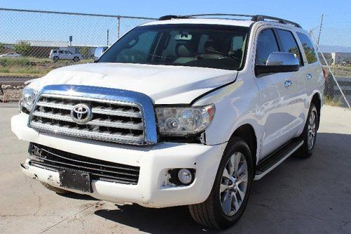 2008 toyota sequoia limited 4wd damaged rebuilder runs! loaded export welcome!