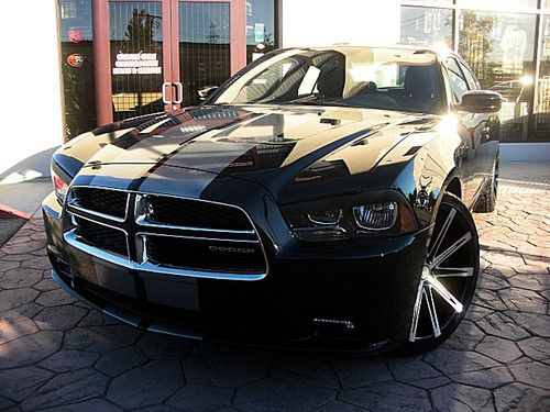 Dodge charger 3.6 liter 292hp 2012 black 22" wheels &amp; tires 12 custom look rims