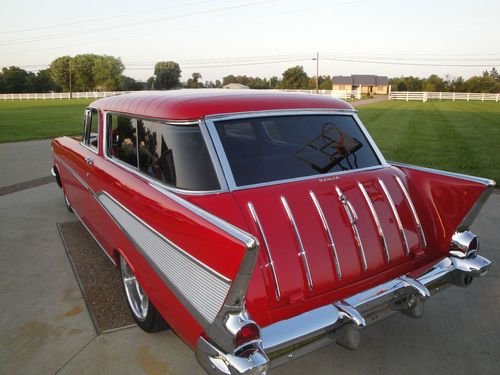 1957 chevy NOMAD WAGON Leather resto-mod hot-rod (all-new) cold air MUST SEE, image 8