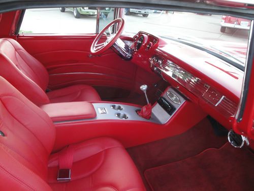 1957 chevy NOMAD WAGON Leather resto-mod hot-rod (all-new) cold air MUST SEE, image 19