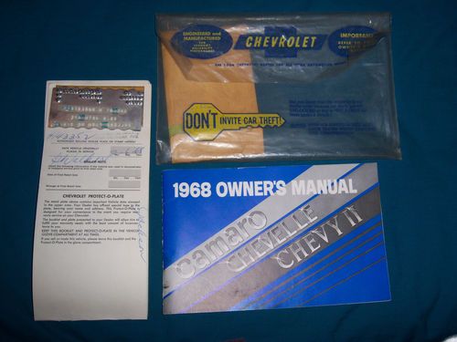1968 Camaro Rally Sport, With Original Owners Manual and Protect- O- Plate, image 19