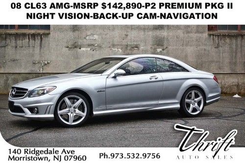 08 cl63 amg-msrp $142,890-p2 premium pkg ii-night vision-back-up cam-navigation