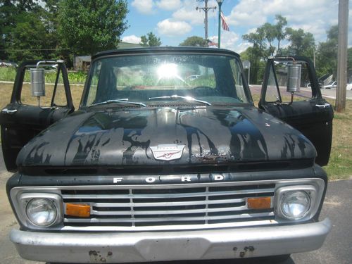1963 ford f100 stepside pickup black with 351 motor auto tranny