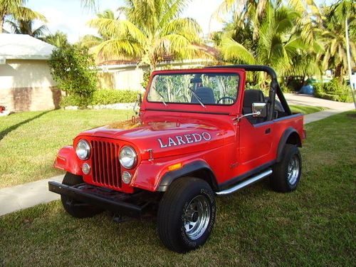 Jeep cj7 1984 red 6 cylinder automatic bestop top good condition