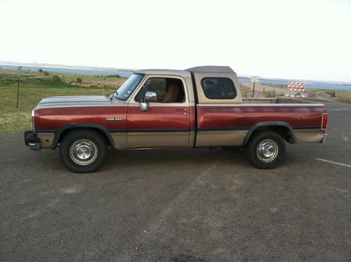 1992, dodge ram d 250 2500 diesel custom sleeper &amp; seat texas truck no  reserve