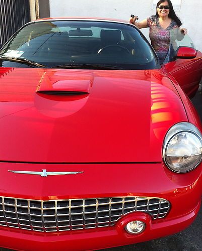 Mint new t-bird 2005 red ford thunderbird convertible cherry no miles 3.9l