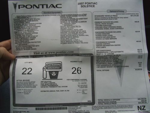 Pontiac Soltice, Still brand New 2007, image 16