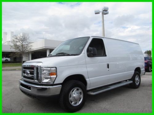 13 white e250 4.6l v8 cargo van *security cage *cargo rails *low miles *florida