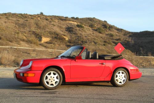 1990 porsche 911 carrera 4 convertible 2-door 3.6l low miles clean