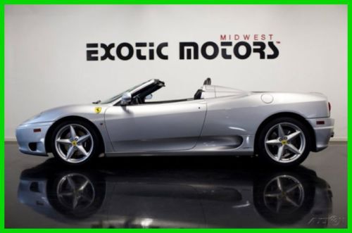 2002 ferrari 360 spider, freshservice! silver on black, 14,435 miles,only$81,888