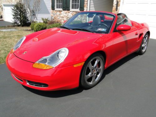 2002 porsche boxster s 986 guards red 6 spd speedster humps mint condition