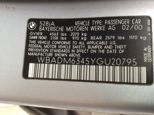 2000 BMW 5-Series 528i 4dr Sd, US $4,500.00, image 20