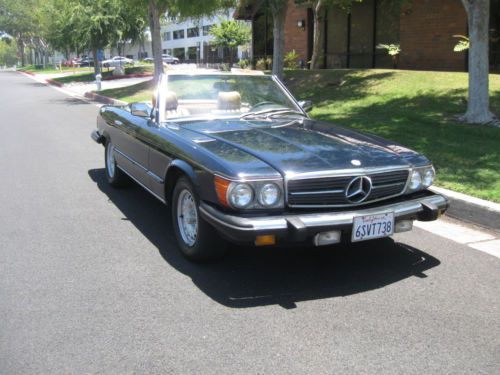 BEAUTIFUL ORIGINAL1984 MERCEDES BENZ 380SL DARKK BLUE/TAN LOW MILES, image 3