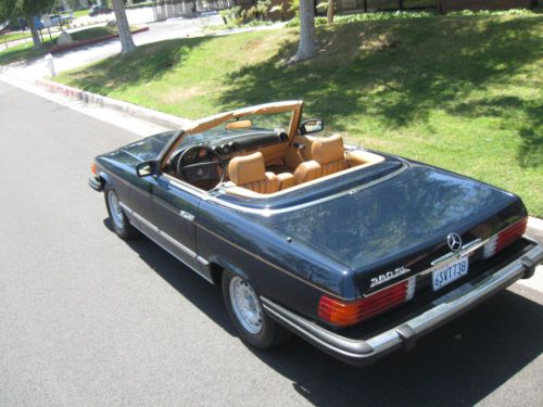 BEAUTIFUL ORIGINAL1984 MERCEDES BENZ 380SL DARKK BLUE/TAN LOW MILES, image 5