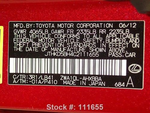 2012 LEXUS CT 200H PREMIUM HYBRID SUNROOF HTD SEATS 19K TEXAS DIRECT AUTO, US $24,780.00, image 11