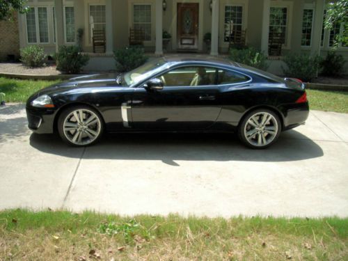 Jaguar xkr supercharged coupe ebony and caramel with black  contrast stitching