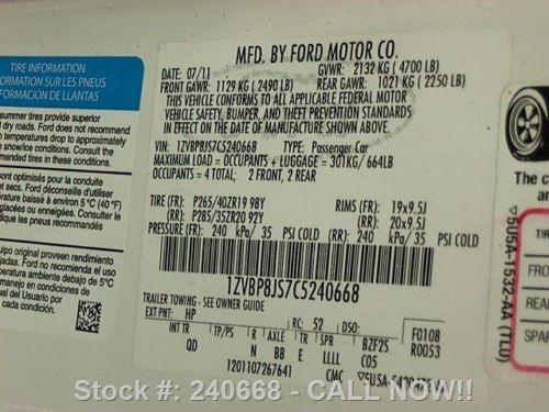 2012 FORD SHELBY GT500 COBRA SVT PERF GLASS ROOF RECARO TEXAS DIRECT AUTO, US $44,780.00, image 12