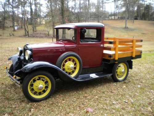 1931 model a ford stake bed pickup restored to outstanding show specifications