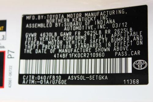 2012 Toyota Camry XLE, US $20,495.00, image 7