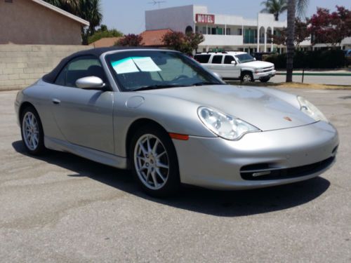 2002 porsche 911 carrera cabriolet hardtop silver/blue tiptronic so. california