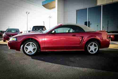 2000 Ford Mustang GT Convertible Leather Red Premium 5 Speed Automatic Power Sea, image 2