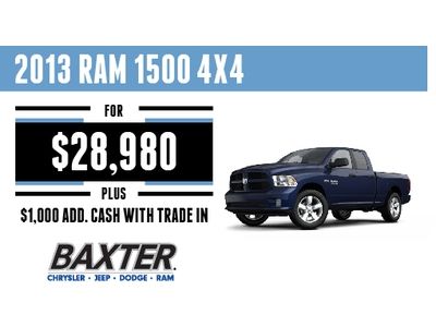 New 2013 ram 1500 quad cab express 4x4's starting at $28,980. see description