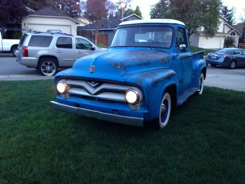 1 of a kind!!!  1955 f100 v8---original barn find- patina-patina-patina