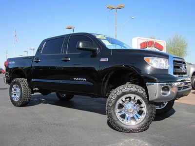 2011 toyota tundra crew double cab 4x4 lifted truck custom lift kmc wheels~nice!