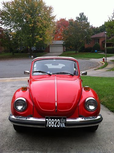 1979 volkswagen beetle convertible - red w/white top