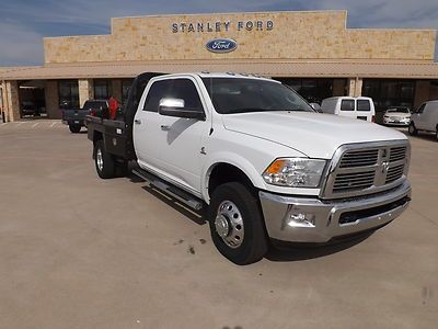 2012 ram 3500 laramie limited deisel loaded deweze bale pik-up flatbed w/ dvd