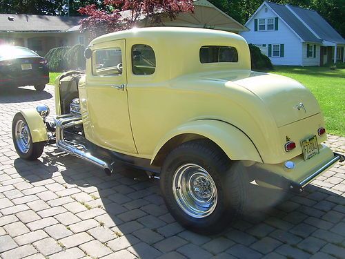 1932 ford 5 window coupe american graffiti tribute yellow with black interior