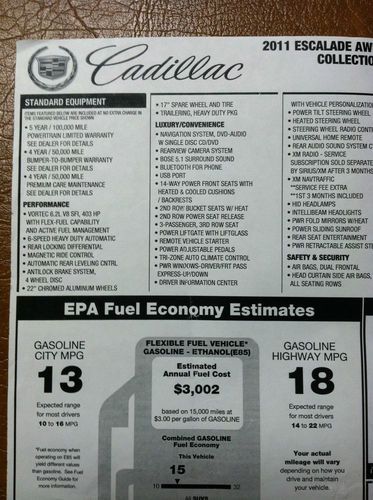 2011 Cadillac Escalade Premium Sport Utility 4-Door 6.2L, US $59,000.00, image 4