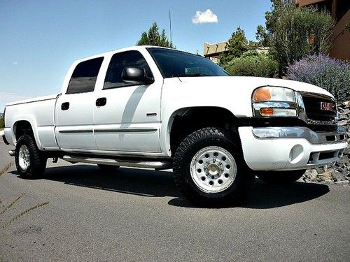 Internet special! '03 gmc sierra 2500hd 4x4 6.6l diesel crew leather loaded!